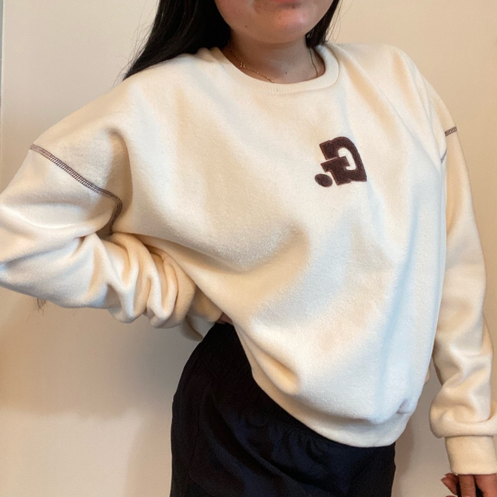 Double fleece crew neck